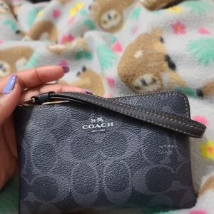Navy Blue Coach Wristlet